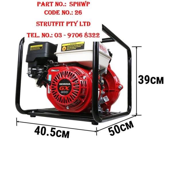 PETROL HIGH PRESSURE WATER PUMP 1.5 GX HONDA Engine Part No. SPHWP