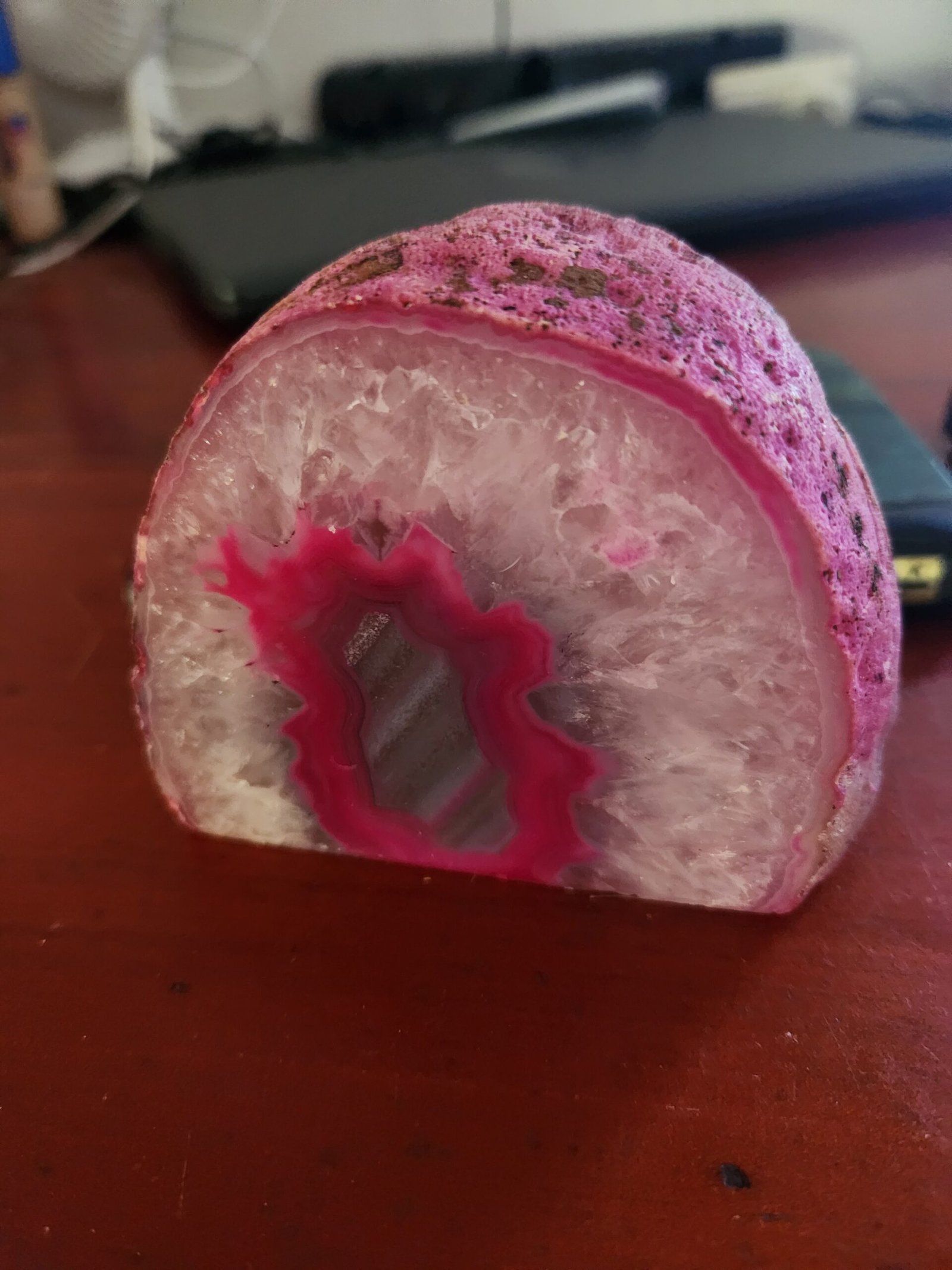 Agate stone pink, paperweights and various items