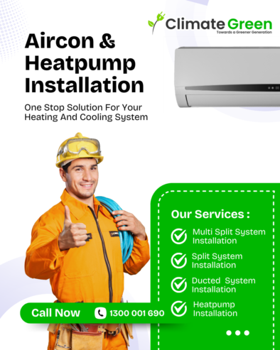 🏡 Aircon & Heat Pump Installation – Climate Green Melbourne