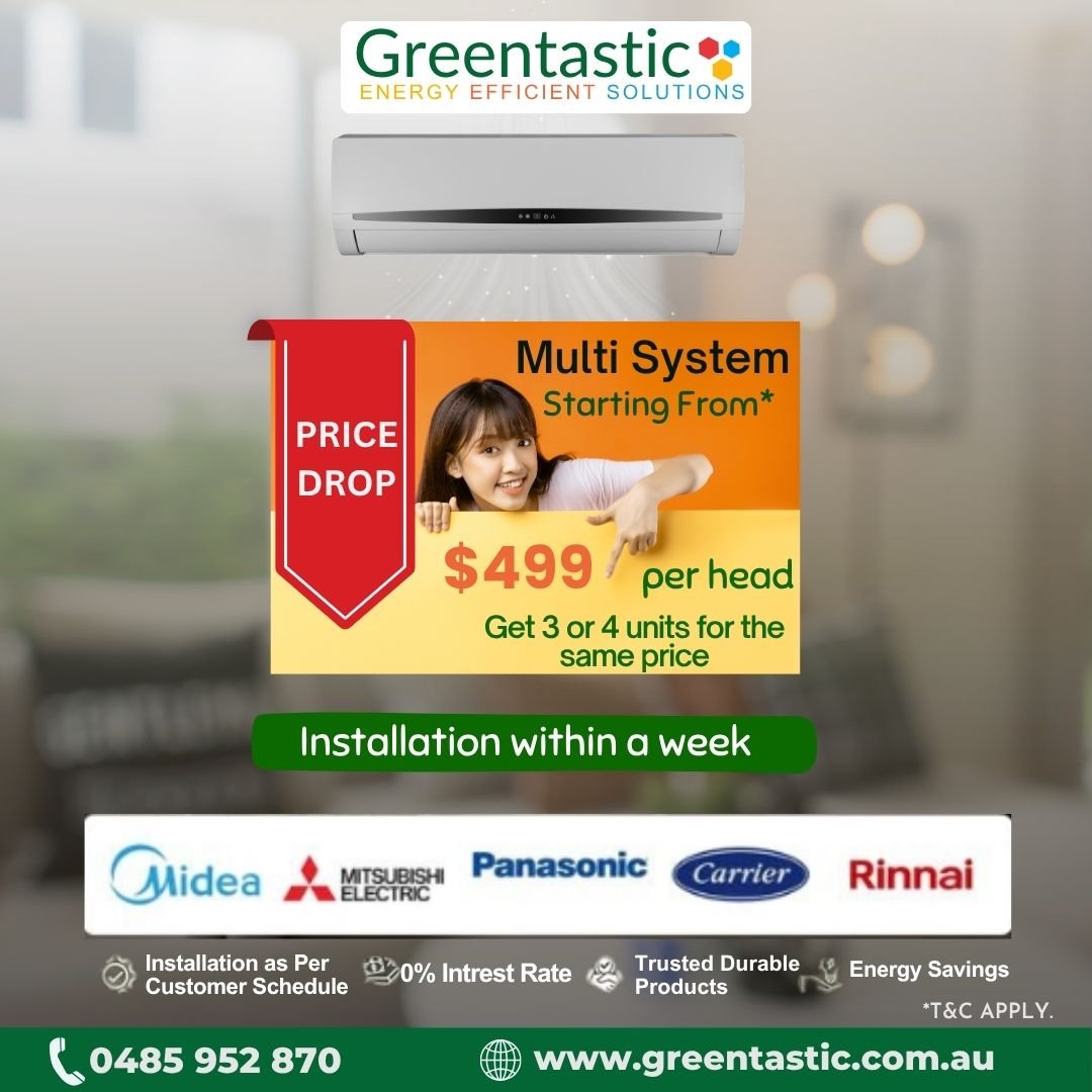 MASSIVE PRICE DROP – Air Conditioning Multi Systems Starting at Just $499/Head!