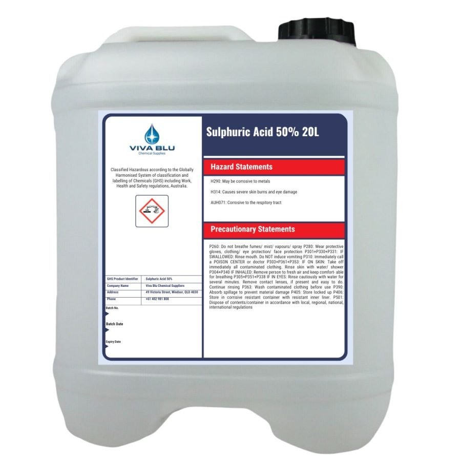 Buy Sulphuric Acid for Industrial Use – 20L Pack