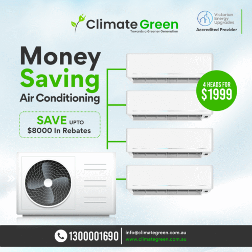 Money-Saving Air Conditioning – 4 Heads for Just $1999