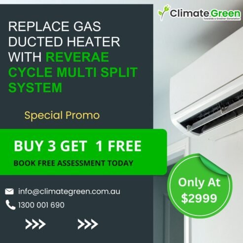 Switch from Gas Heating to Efficient Reverse Cycle Multi-Split! 🔥 Ditch your gas ducted heater and