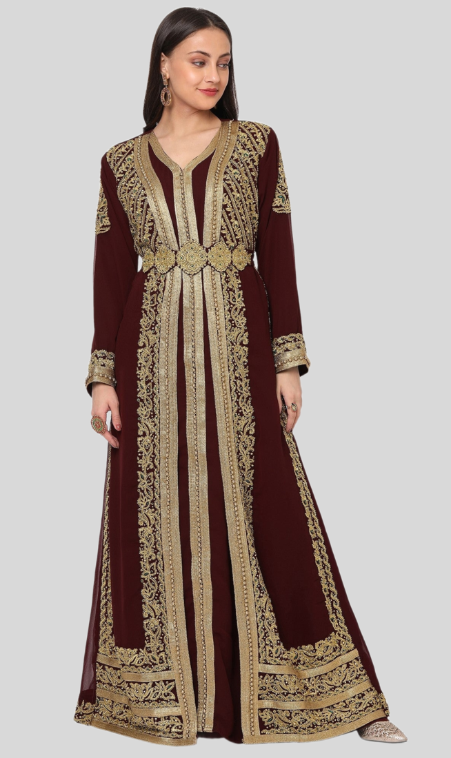 : Elegant Embroidery Kaftan – Perfect Muslim Dress for Women