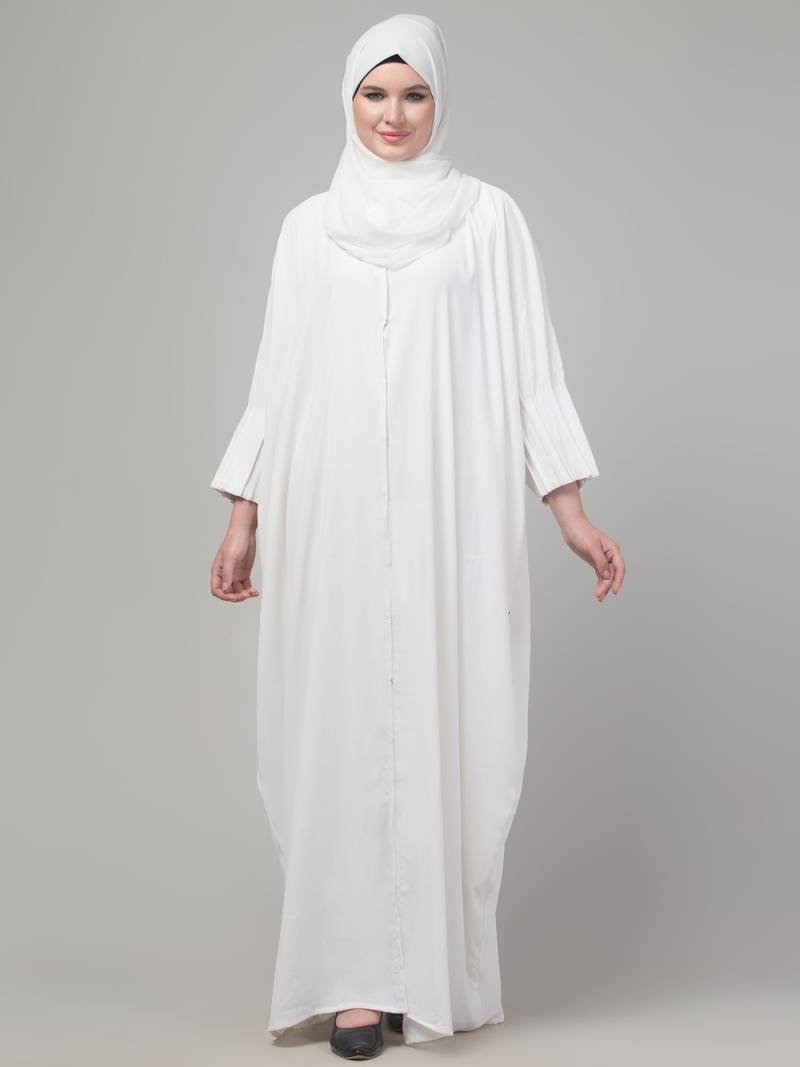 Elegant Stylish White Abaya Dress – Special Discount Available!