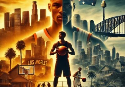 Rebound-dramatic-movie-poster-for-the-film-Rebound-featuring-a-split-cityscape-background.-On-the-left-side-a-vibrant-Los-Angeles-city-skyline-with-palm