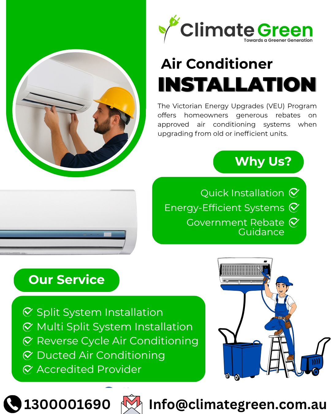 Upgrade Your Home Comfort with Climate Green Melbourne! 🌿 Looking to replace your old or inefficie
