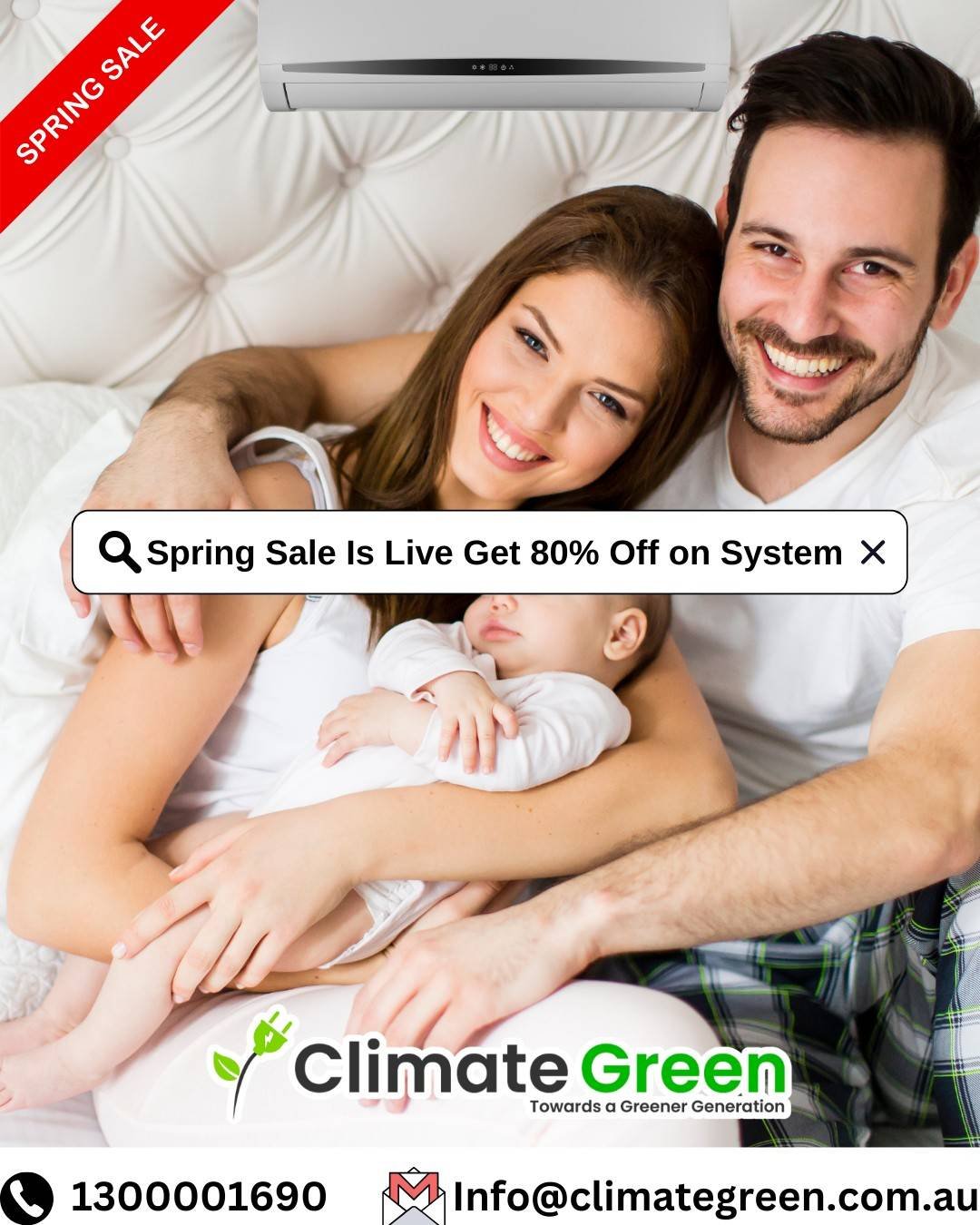 Spring Sale – Up to 80% OFF Air Conditioning Systems! 🌸 Stay cool this season with Climate Green Me