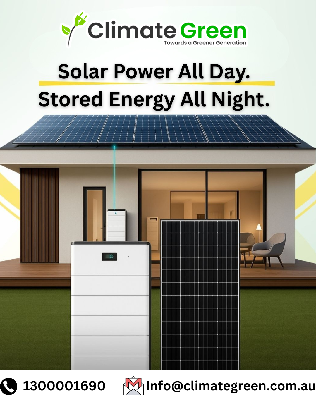 Solar Power All Day. Stored Energy All Night