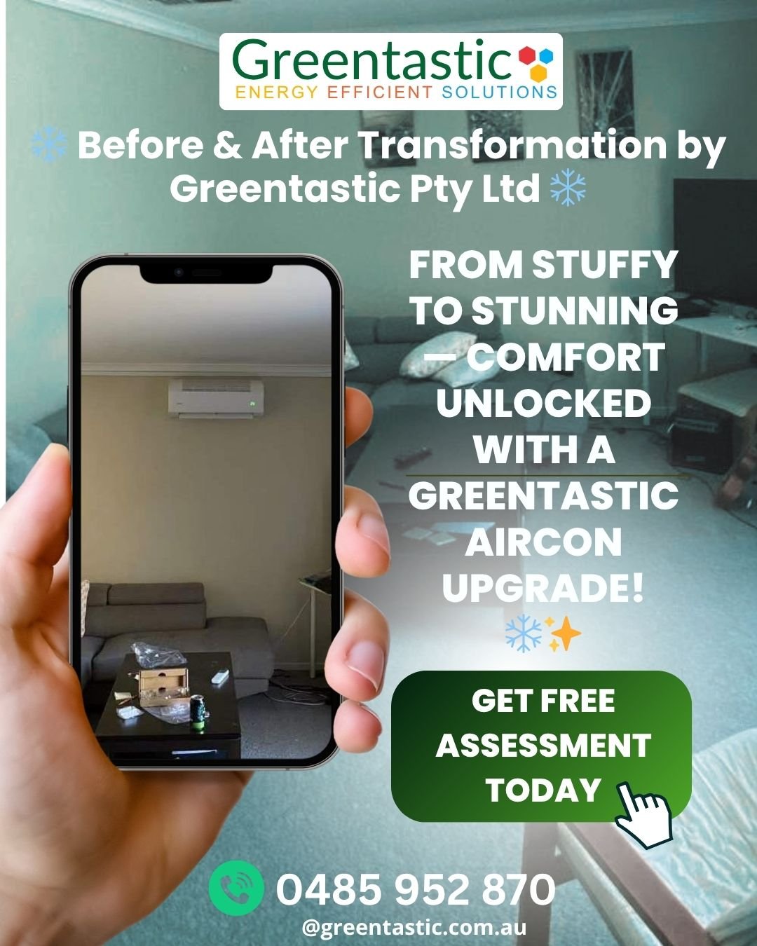 🌿 Air Conditioning Upgrade & Installation – Greentastic Pty Ltd