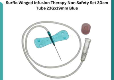 Surflo-Winged-Infusion-Therapy-Non-Safety-Set-30cm-Tube-23Gx19mm-Blue-Joya-Medical-Supplies