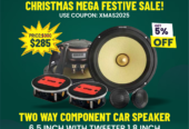 Two Way Component Car Speaker 6.5 inch with Tweeter 1.8 inch