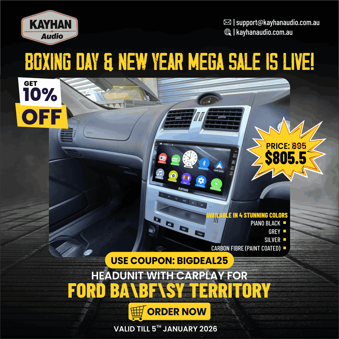 🔥 Boxing Day & New Year Mega Sale – CarPlay Headunit for Ford BA/BF/SY Territory 🔥