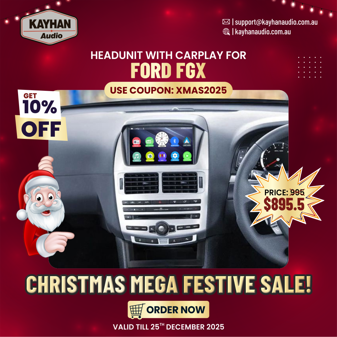 🎄✨ Christmas Mega Festive Sale: Upgrade Your Ford FGX with Premium CarPlay Headunit – 10% Off! ✨🎅