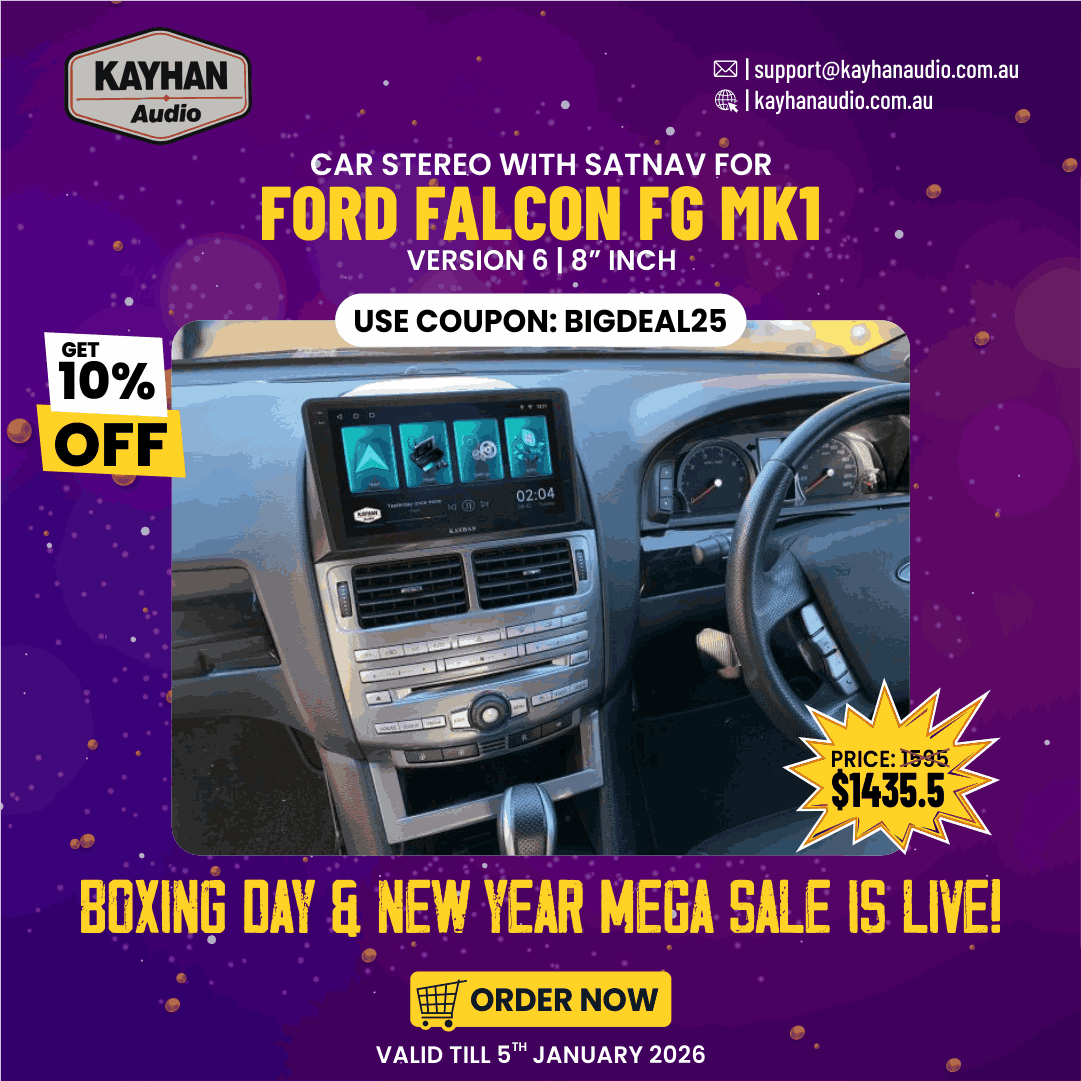 Modern Tech Upgrade for Ford Falcon FG MK1 – 8” Touchscreen