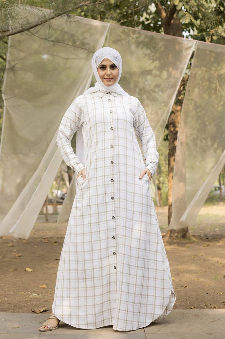 Elegant White Abaya for Women | Stylish Abaya Mirraw 30% Off Sale