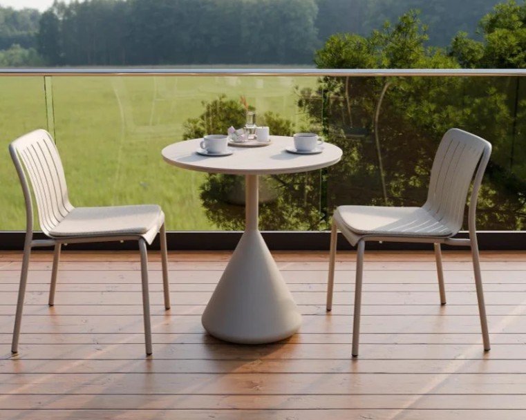 Kora Cafe Table 71cm – Elegant Outdoor Ceramic Design