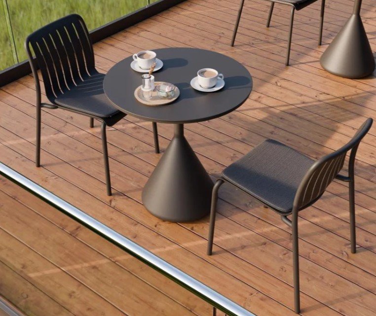 Kora Cafe Table 71cm Dia – Stylish Outdoor Charcoal Table