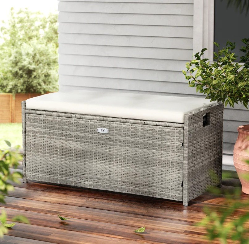 Gardeon Outdoor Storage Bench Box – Stylish Grey Patio Furniture
