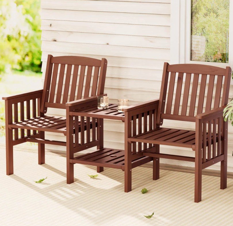 Gardeon Outdoor Garden Bench Loveseat Wooden Patio Set