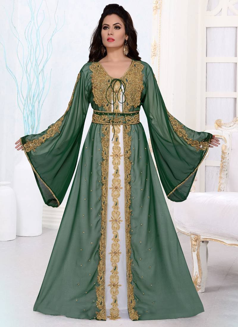 Green Kaftan for Women by Mirraw – Stylish Kaftan Dress Sale