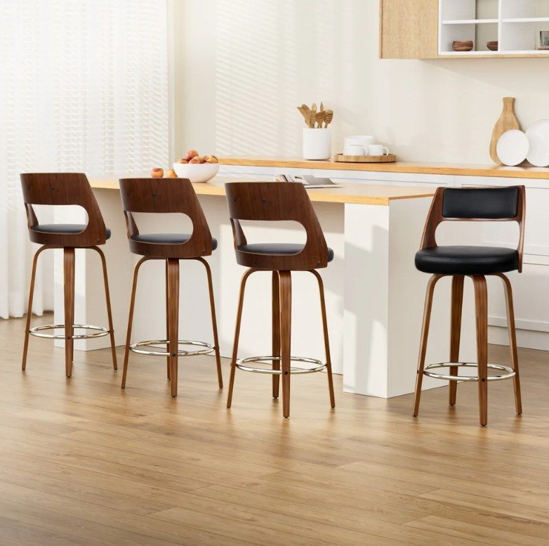 Premium Artiss 4x Bar Stools Swivel Leather Chairs – Stylish Comfort