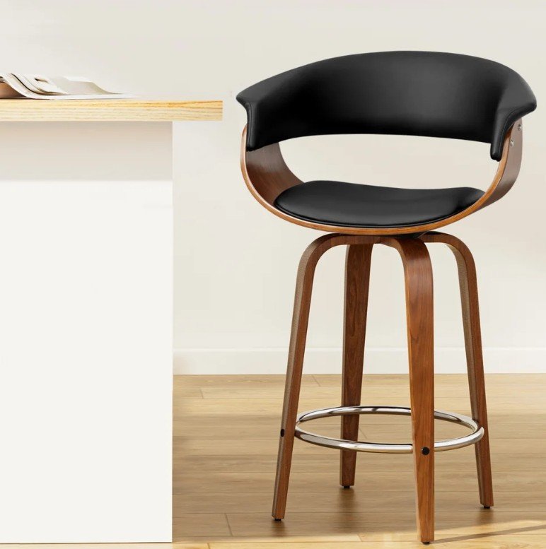 Stylish Artiss Bar Stools – Swivel PU Seat & Wooden Frame