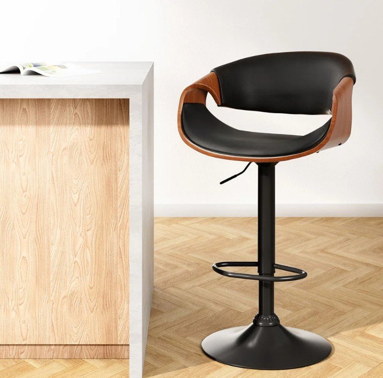 Stylish Artiss Bar Stools Gas Lift Leather w/ Armrest