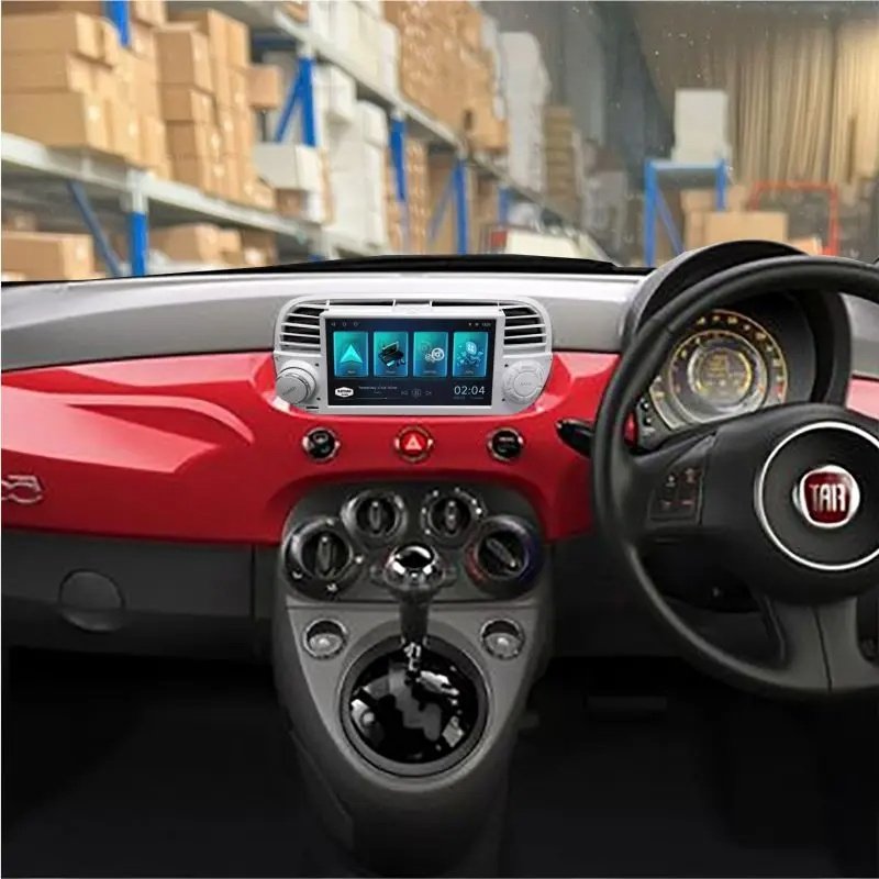 Car Stereo with SatNav For Fiat 500C-Silver | V6 | 2010-2015 | 8-inch