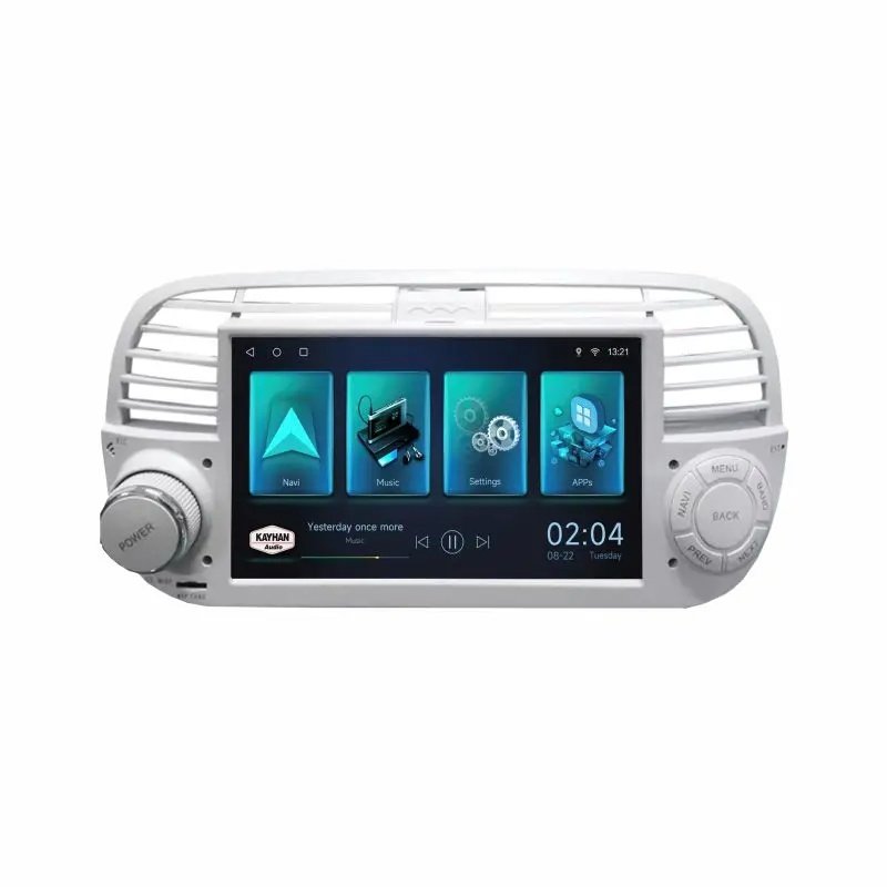 Car Stereo with SatNav For Fiat 500C-Silver | V6 | 2010-2015 | 8-inch