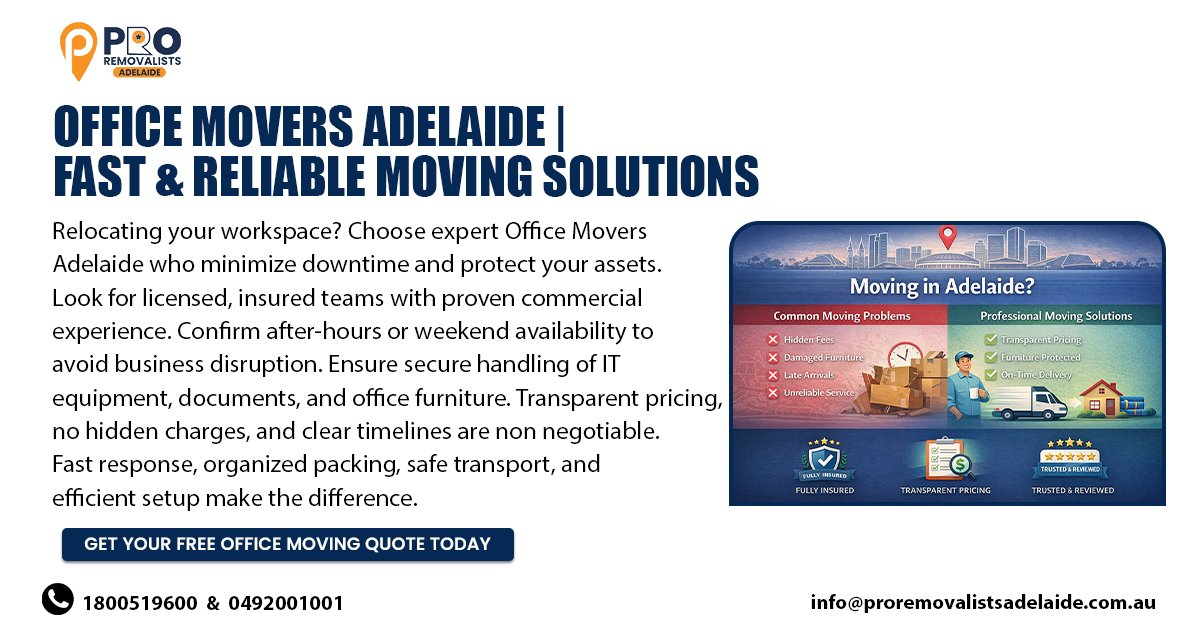 Reliable Office Movers Adelaide – Expert Commercial Relocation Services